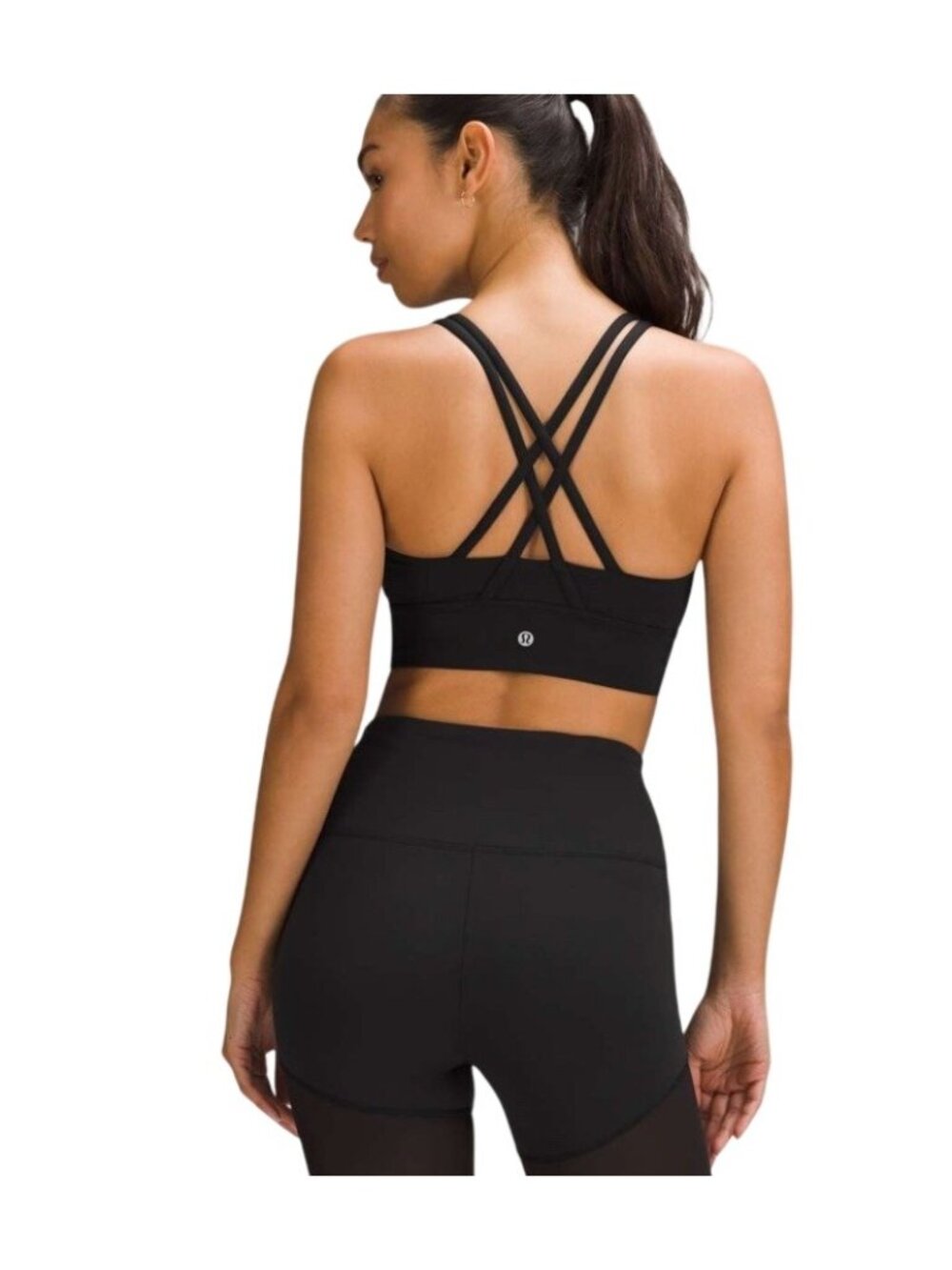 Lululemon Energy Ribbed Longline Bra Medium Support B–D Cups Women’s Sz 6 Black